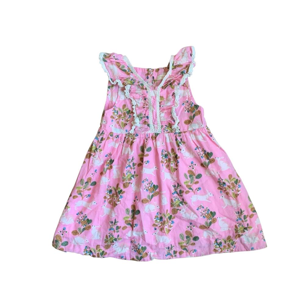 Pink Chicken Bunny Rabbit Print Dress